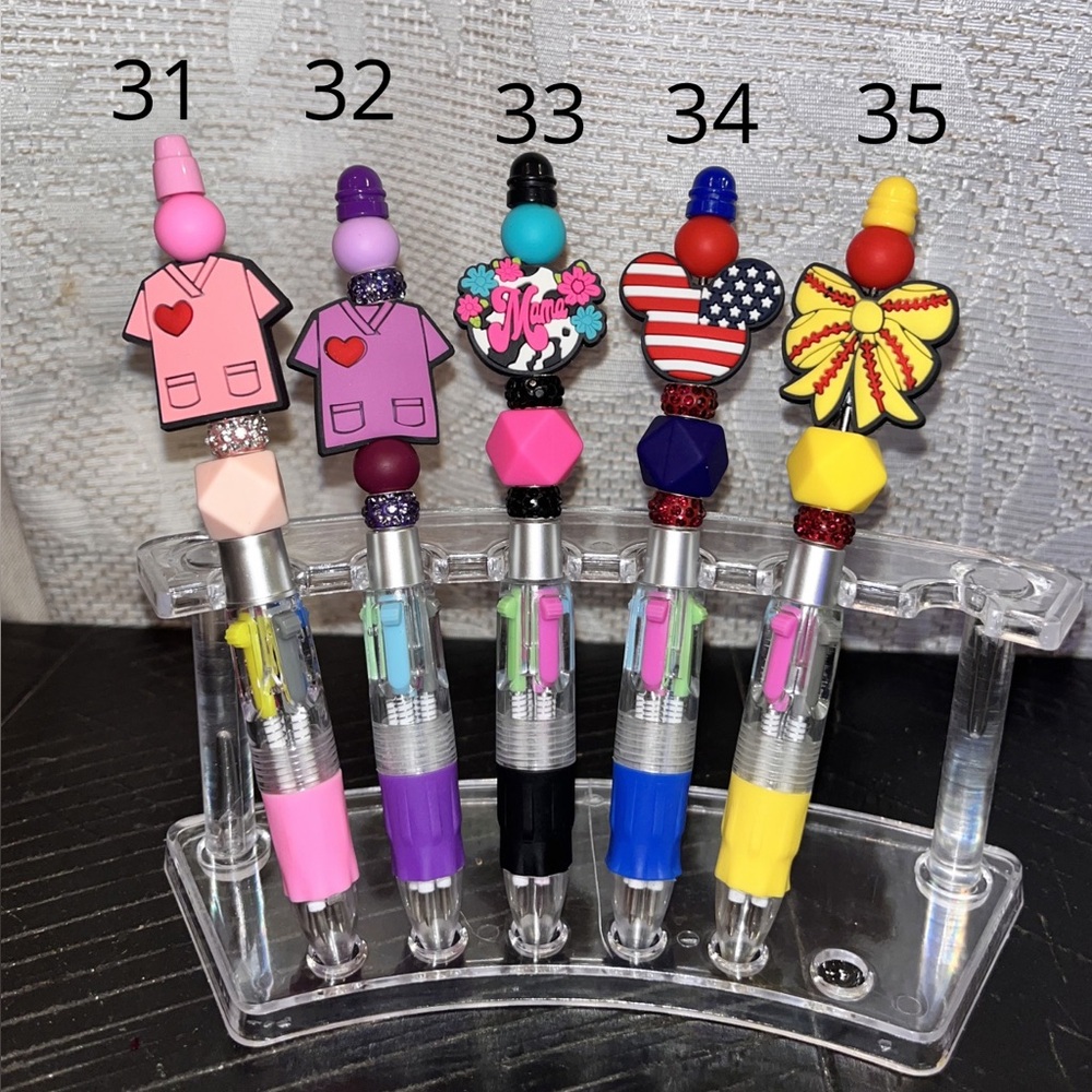 Colorful Handmade Beaded Multi-Color Ink Pen 🖊️💕 - Picture 6 of 7